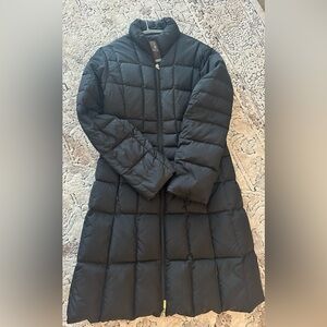 Moncler long black puffer coat